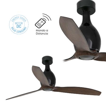 Ventilador Mini Eterfan FARO DC negro 128cm.Ø