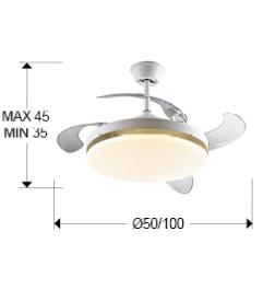 Ventilador Vento Schuller - Blanco/Oro Motor DC LED Ø50-100cm