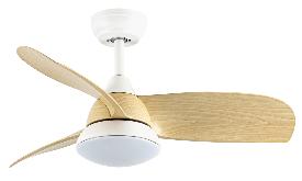 Ventilador Atomo Blanco Haya Fabrilamp - Motor DC Ø91cm