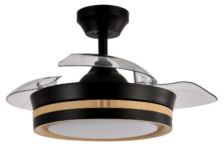 Ventilador Viper Mini Fabrilamp Negro Madera - Motor DC Ø91cm