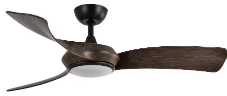 Ventilador Cerdeña Negro Roble Fabrilamp - Motor DC Ø132cm