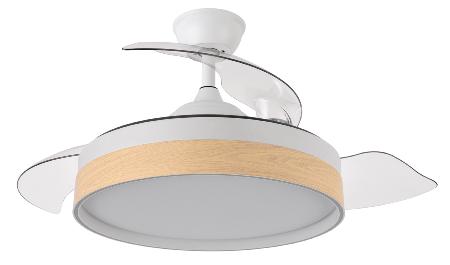 Ventilador Iglu Blanco Madera Fabrilamp - Motor DC Ø107cm