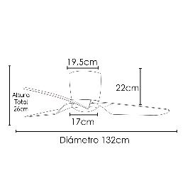 Ventilador MINA Blanco SUNACA - Motor DC. luz LED 132cm Ø.