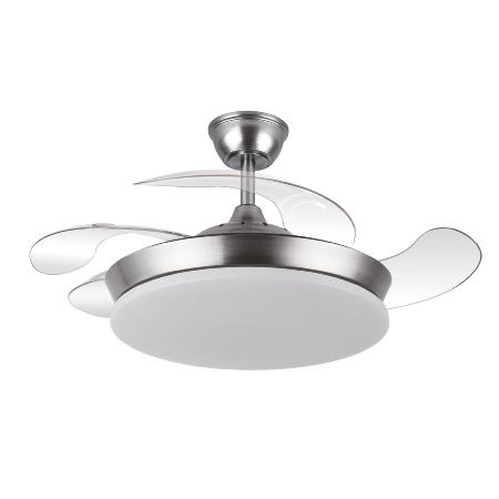 Ventilador Tridente Mini Fabrilamp Niquel - Motor DC Ø91cm