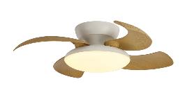 Ventilador Aloha Mantra - Blanco Madera Motor DC Luz LED Ø52-90cm.