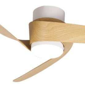 Ventilador Island Mantra - Blanco Madera Motor DC Luz LED Ø102cm.