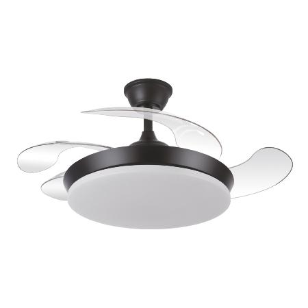 Ventilador Tridente Mini Fabrilamp Negro - Motor DC Ø91cm