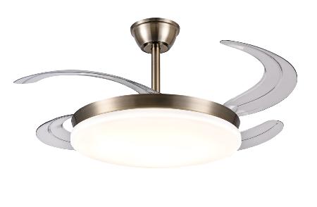 Ventilador Retractil Chloe-XL Cuero P&B - Motor DC. 50-122cmØ.