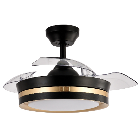 Ventilador Viper Mini Fabrilamp Negro Oro - Motor DC Ø91cm