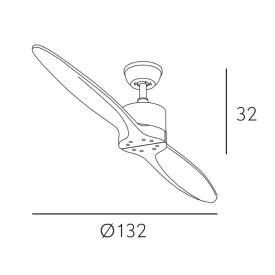 Ventilador Leste Oro Envejecido Roble Fabrilamp - Motor DC Ø132cm