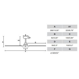 Ventilador HEYWOOD L Negro FARO - Motor DC - sin luz Ø132cm.