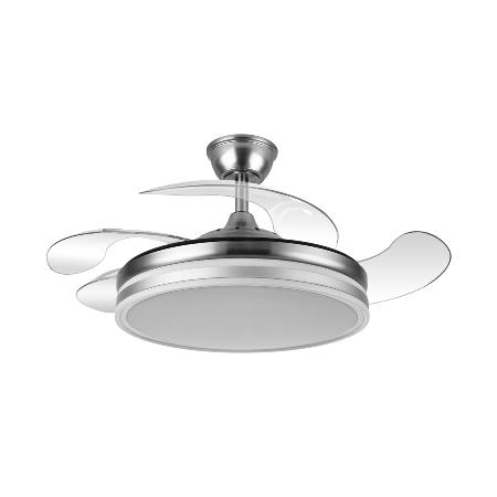 Ventilador Bayomo Niquel Fabrilamp - 4 aspas Motor DC Ø107cm