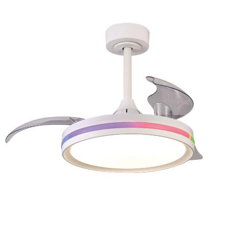 Ventilador North Mini Mantra - Blanco RGB Motor DC Luz LED Ø43-91cm.