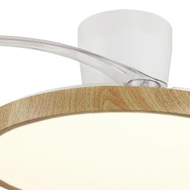 Ventilador Retractil Melody-S Blanco madera con base P&B - Motor DC. 41-92cmØ.