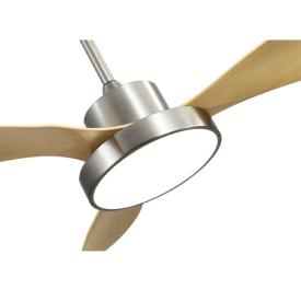 Ventilador Hayate Niquel/Haya Fabrilamp - Motor DC, luz LED Ø120cm