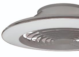 Ventilador ALISIO XL Plata - Mantra. Luz LED Ø73.5cm