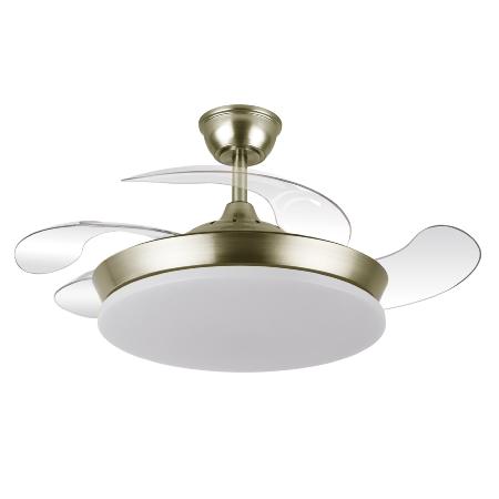 Ventilador Tridente Mini Fabrilamp Cuero - Motor DC Ø91cm