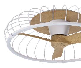 Ventilador NATURE Blanco/Haya - Mantra. Luz LED Ø79cm