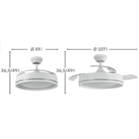 Ventilador Cerrato Fabrilamp Blanco - Motor DC Ø107cm