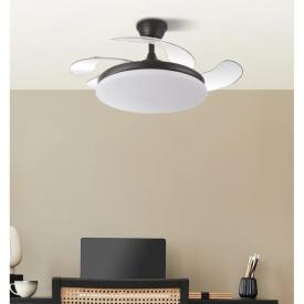 Ventilador Tridente Mini Fabrilamp Negro - Motor DC Ø91cm