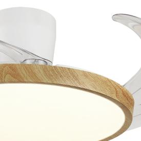 Ventilador Melody-L Blanco madera con base P&B - Motor DC. 48-108cmØ.