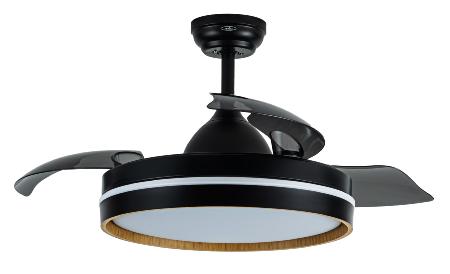 Ventilador Nalon Fabrilamp Negro Madera - Motor DC Ø109cm