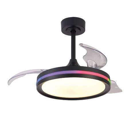 Ventilador North Mini Mantra - Negro RGB Motor DC Luz LED Ø43-91cm.