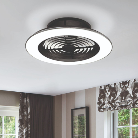 Ventilador Alisio Mantra - Negro Luz LED 63cm.Ø