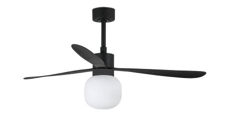 Ventilador AMELIA L BALL Negro FARO - Motor DC - Luz Led Ø132cm