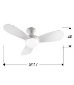 Ventilador Vito Schuller - Blanco Motor DC LED Ø117cm