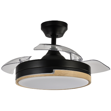 Ventilador Olimpia Mini Fabrilamp Negro Madera - Motor DC Ø91cm