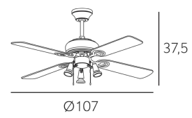 Ventilador GALERNA Oro Envejecido - Fabrilamp - Ø107cm