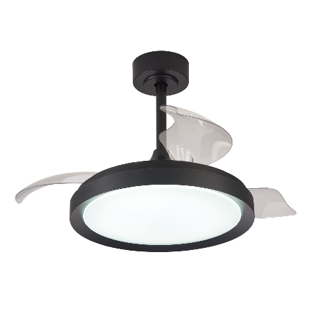 Ventilador Mistral Mini Mantra - Negro Motor DC Luz LED Ø45-91cm.