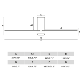 Ventilador Punt Tub M FARO Blanco - sin luz. 130cm.Ø