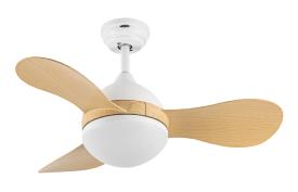 Ventilador Solido Blanco/Haya Fabrilamp - Motor DC Ø90cm