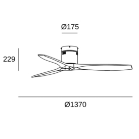 Ventilador Stem aspa Pino FORLIGHT - Motor DC Ø137cm