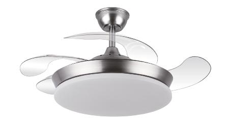 Ventilador Tridente Mini Fabrilamp Niquel - Motor DC Ø91cm