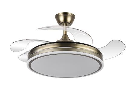 Ventilador Bayomo Cuero Fabrilamp - 4 aspas Motor DC Ø107cm