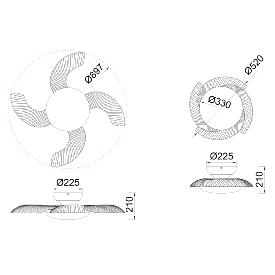 Ventilador Aloha Mantra - Blanco Motor DC Luz LED Ø52-90cm.