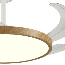 Ventilador Retractil Melody-L Blanco/Madera P&B - Motor DC. 48-108cmØ.