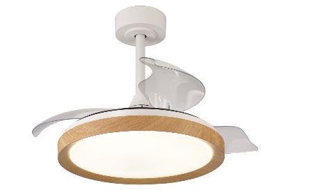 Ventilador Mistral Mini Mantra - Blanco Madera Motor DC Luz LED Ø45-91cm.