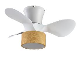 Ventilador mini Kos Blanco / Madera Fabrilamp - Motor DC Ø60cm