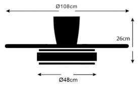 Ventilador Melody-L Blanco con base P&B - Motor DC. 48-108cmØ.