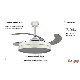 Ventilador Sevilla SUNACA - Motor DC. luz LED. 112cm Ø.