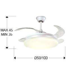 Ventilador Vento Schuller - Blanco/Marrón DC LED Ø50-100cm