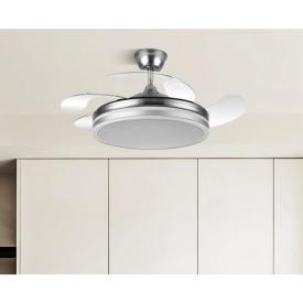 Ventilador Bayomo Niquel Fabrilamp - 4 aspas Motor DC Ø107cm