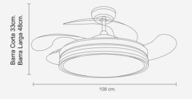 Ventilador Calima Negro MIMAX Motor DC Ø48-108cm LED