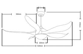 Ventilador Noro Cristal Record - Blanco Motor DC 132cm