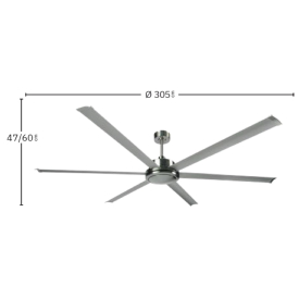 Ventilador Sanson Negro Ø305cm Fabrilamp - Motor DC 