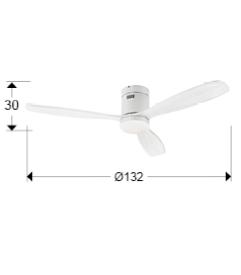 Ventilador Siroco Schuller - Blanco Motor DC LED Ø132cm